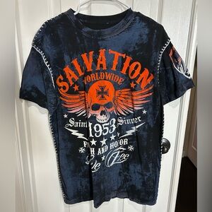Raw State Salvation Graphic T-Shirt Heavy Stitch Large